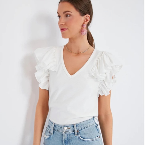 White Tory Flutter Sleeve Top
POMANDER PLACE - Picture 1 of 9